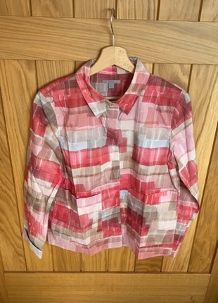 COS. Jolie Chemise Femme Camisa mujer tonos rojos, rosas y tierra con 2 maxibolsillos. Talla 36, marca: COS, estado: Nuevo sin etiquetas, tamaño: S / 36 / 8, 17,00 €, 18,55 € Protección al comprador incluida