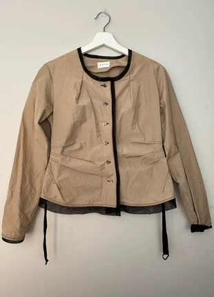 ZAPA Paris Beige Sculptural Jacket with Black Trim – FR 38 (UK 10), brand: ZAPA, condition: Very good, size: M / UK 12-14, £25.00, £26.95 includes Buyer Protection Pro