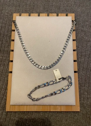 Collier + bracelet en argent plaque inoxydable, estado: Muy bueno, 10,00 €, 11,20 € Protección al comprador incluida