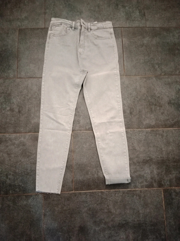 Pantalon stradivarius jean slim stretch 42 xl gris 1