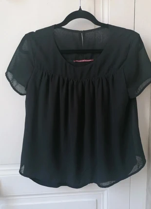 Blouse Comptoir des Cotonniers noire M – manches courtes chic / Black blouse CdC M short sleeves, marca: Comptoir des Cotonniers, estado: Muy bueno, tamaño: M / 38 / 10, 15,00 €, 16,45 € Protección al comprador incluida