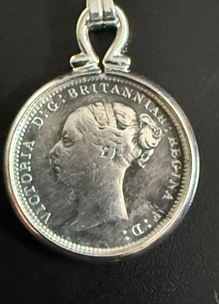 silver Queen Victoria 1881 3d. Necklace, brand: Victoria, condition: Very good, £25.00, £26.95 includes Buyer Protection
