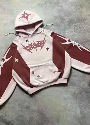 Sweat à capuche y2k gothique vintage rose bordeaux, marke: y2k, zustand: Sehr gut, größe: M / 38 / 10, 71,00 €, 75,25 € inklusive Vinted-Käuferschutz