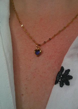 Collier petit coeur bleu 🌟 coeur de l'océan 🌟 acier inoxydable, zustand: Sehr gut, 8,00 €, 9,10 € beinhaltet Vinted-Käuferschutz Pro