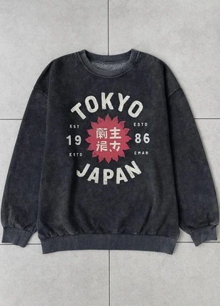 Sweat vintage oversize “Tokyo Japan” gris foncé, marca: Tokyo, estado: Muy bueno, tamaño: S / 36 / 8, 45,00 €, 47,95 € Protección al comprador incluida