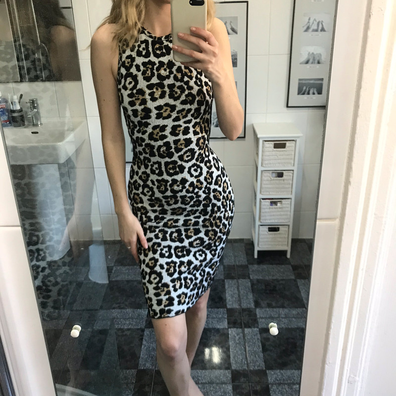 Michael kors deals leopard print dress