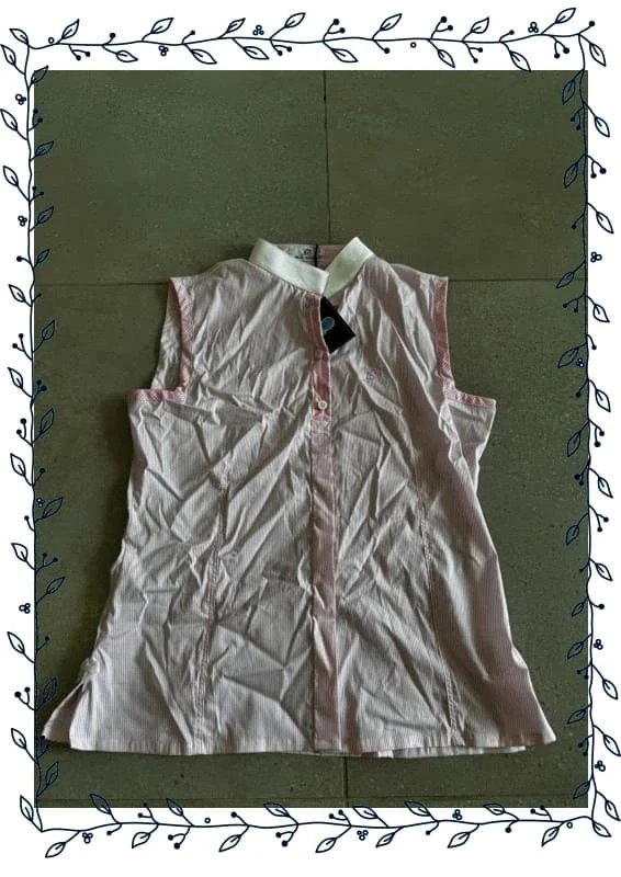 Chemise rose et blanche à rayure sans manche Anna Scarpati, taille L