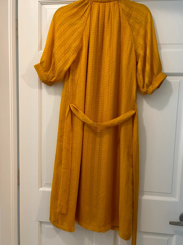 Ann Taylor shirt yellow dress belted, Petite M 2