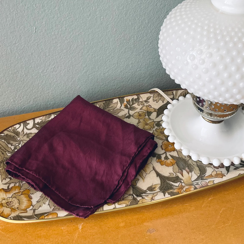 Unbranded | Vintage Plain Maroon Red Silk Bandana Square Scarf Kerchief 1