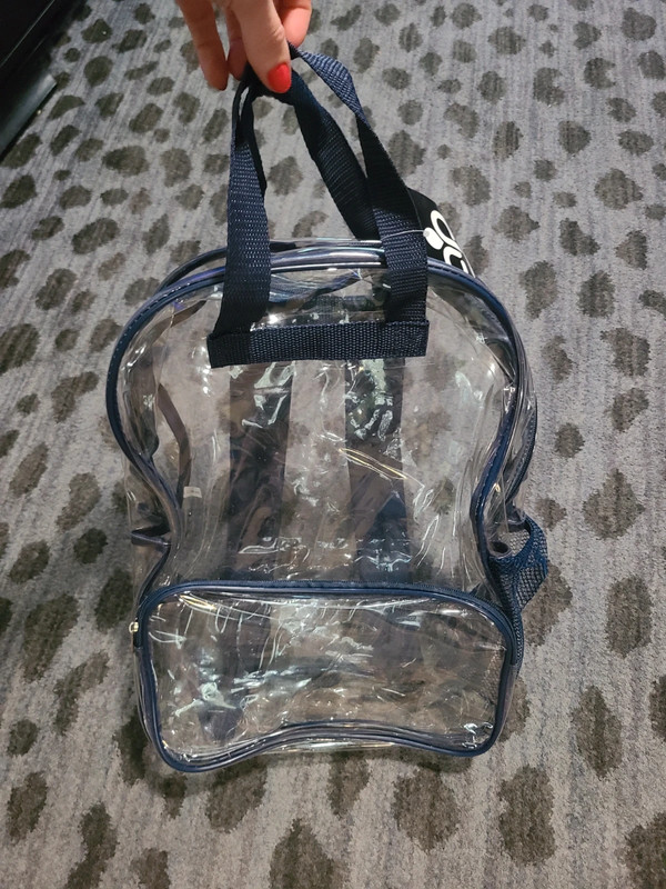 Clear PVC and Navy Backpack 1