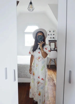 Robe fluide imprimée motifs dolce vita, marke: Boutique Parisienne, zustand: Sehr gut, größe: XS / 34 / 6, 35,00 €, 37,45 € inklusive Vinted-Käuferschutz