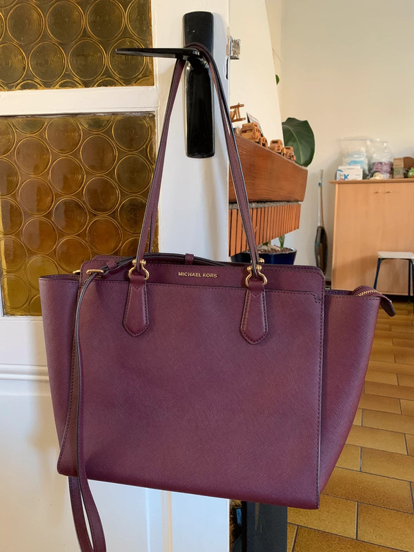 Michael kors burgundy tote clearance