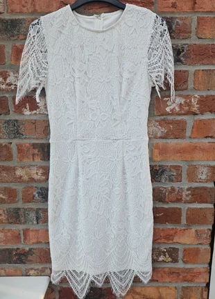 Missguided White Dress Embroidered Lace Vintage Midi Bodycon Slim Size 8, brand: Missguided, condition: Very good, size: S / 8, £4.00, £4.90 includes Buyer Protection