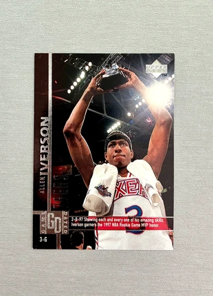 Carta NBA Allen Iverson Rookie MVP, 76ers, Upper Deck  97-98 Basketball Cards, marca: NBA, estado: Muy bueno, 9,90 €, 11,10 € Protección al comprador incluida