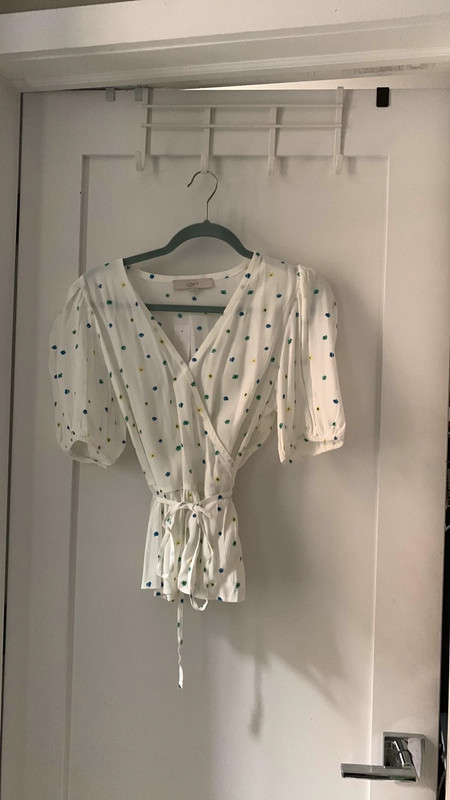 NWT Loft Puff Sleeve Wrap Shirt