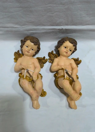 Pareja de querubines de pared estilo clásico/vintage (23 cm aprox.), estado: Nuevo con etiquetas, 20,00 €, 21,70 € Protección al comprador incluida