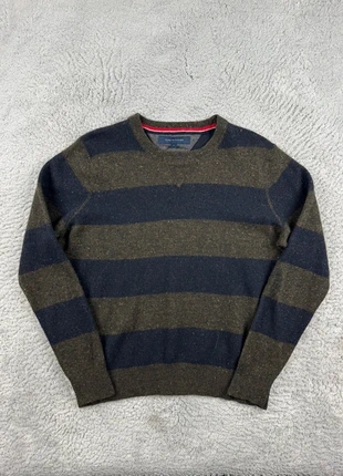 Pull col rond à rayures Tommy Hilfiger | Taille M | Kaki et Bleu marine Logo Brodé, marque: Tommy Hilfiger, état: Très bon état, taille: M, 19,90 €, 21,60 € Protection acheteurs (Pro) incluse