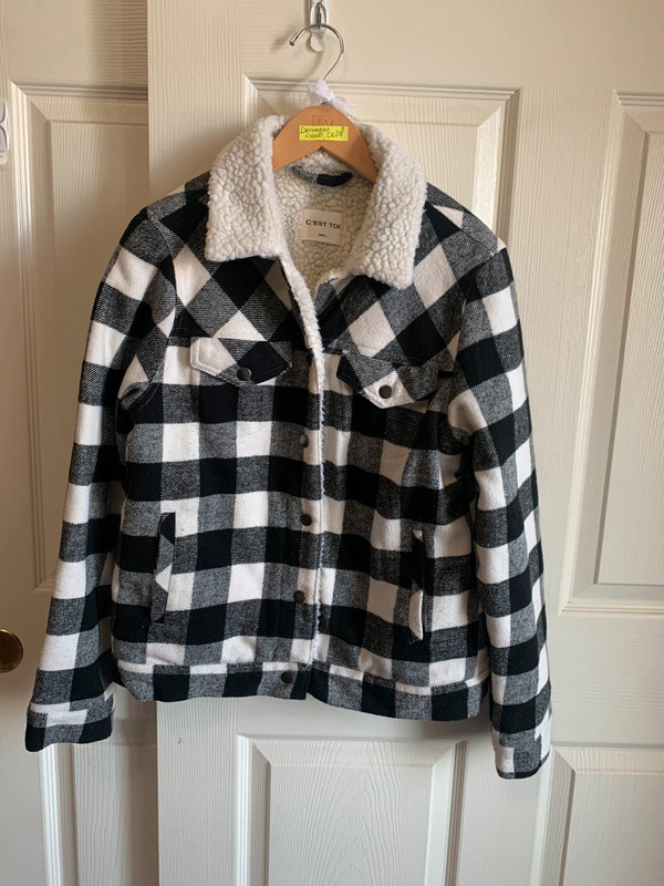 Gingham Print Fleece Lined Coat 2