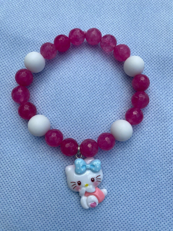 Kitty Cat pink& write bracelet 1