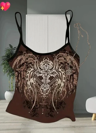 Débardeur rouge et noir style y2k gothique taille S (ref 71), merk: y2k, staat: Nieuw zonder prijskaartje, maat: S / 36 / 8, € 9,23, € 10,39 inclusief Kopersbescherming