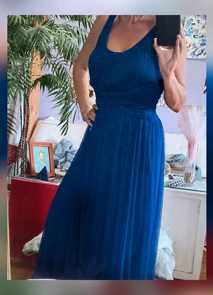 Vestido largo de fiesta azul coquette vintage, merk: coquette vintage, staat: Heel goed, maat: L / 40 / 12, € 39,95, € 42,65 inclusief Kopersbescherming