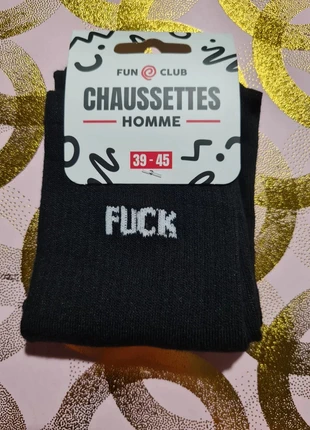 Chaussettes homme "Fuck" Pour ton mec qui parle peu, mais s’exprime fort🔥, brand: STC, condition: New with tags, size: One size, €5.49, €6.46 includes Buyer Protection Pro