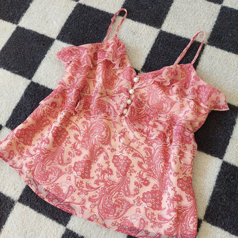 Express peach & pink paisley cami 5