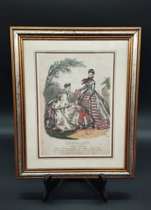 Gravure ancienne encadrée – Le Follet XIXe – Mode parisienne, brand: le follet, condition: Very good, €30.00, €32.20 includes Buyer Protection