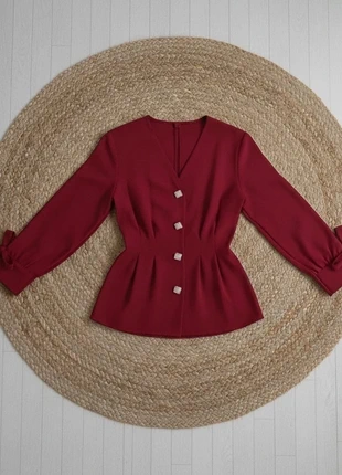 Blouse bordeaux élégante à manches longues, marke: Firferie, zustand: Sehr gut, größe: S / 36 / 8, 29,90 €, 32,10 € inklusive Vinted-Käuferschutz