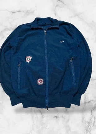 Y2K Men’s Sport Jacket Blue Zip Up Shark Patch College Retro Style, brand: Vintage Dressing, condizioni: Ottime, taglia: M, €15.89, €17.38 include la Protezione acquisti