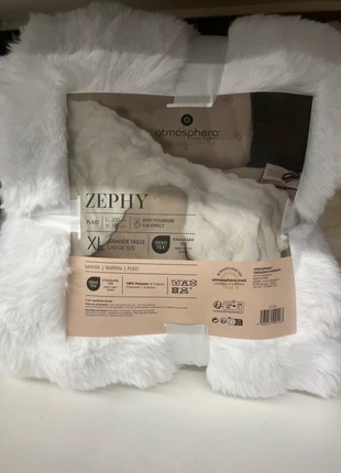Plaid Zephy blanc effet fourrure – Taille XL (230x180 cm), marke: Atmosphera, zustand: Neu, mit Etikett, größe: Sonstige, 55,00 €, 58,45 € inklusive Vinted-Käuferschutz