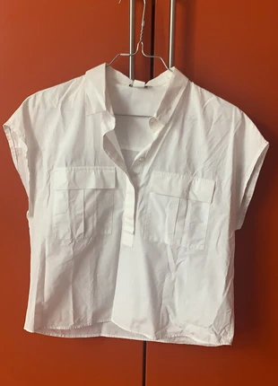 Camicia crop top Monki, brand: Monki, condizioni: Ottime, taglia: XS / IT 38 / EU 34, €5.00, €5.95 include la Protezione acquisti
