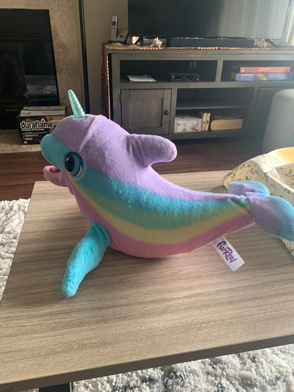 NWOT Fur Real 19” Wavy the Narwhal' Rainbow Toy Interactive Animatronic With Sound 2