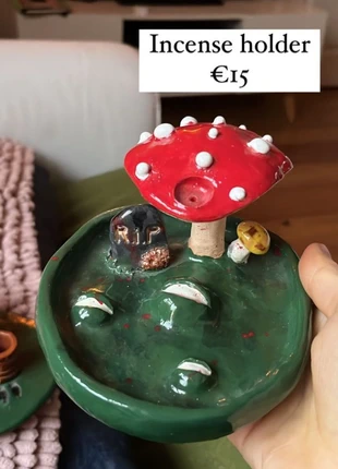 Ceramic mushroom incense holder trinket dish, brand: Falkorcrafts, condizioni: Nuovo senza cartellino, €12.00, €13.30 include la Protezione acquisti