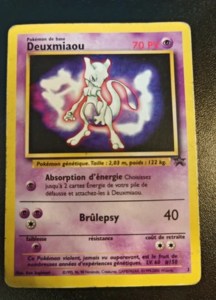 Carte Pokémon : Deuxmiaou 3 Promo Black Star Wizards Française, marque: Pokémon, état: Bon état, 48,99 €, 52,14 € Protection acheteurs incluse