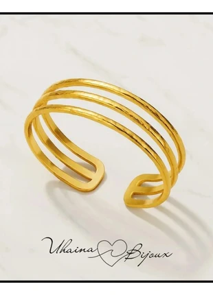 Bracelet triple rangs dorée en acier inoxydable - Uhaina Bijoux, marke: Uhaina Bijoux, zustand: Neu, mit Etikett, 10,00 €, 11,20 € beinhaltet Vinted-Käuferschutz Pro