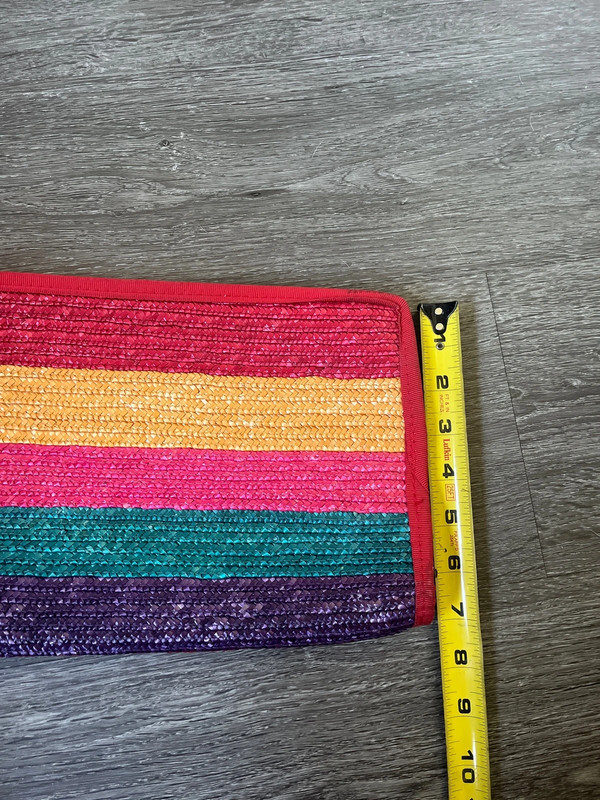 Zipper Rainbow straw clutch 5