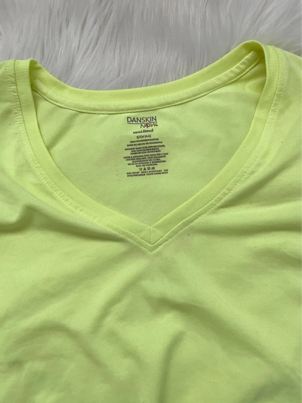 Neon Yellow V Neck Top 2