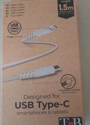 Câble Eco Conçu 1.5m Type C, brand: T'nB, condition: New with tags, €7.00, €8.05 includes Buyer Protection
