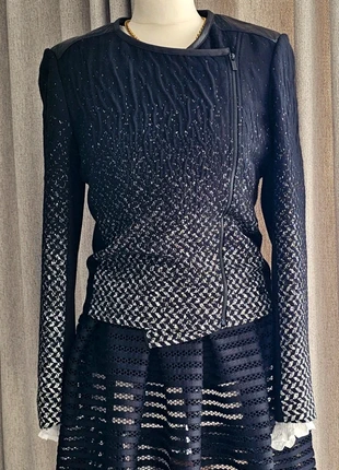 Veste femme chic noir blanc vynil / chic black white jacket  spring-summer season Cop Copine 38 40, marque: Cop Copine, état: Très bon état, taille: L / 40 / 12, 13,00 €, 14,35 € Protection acheteurs incluse