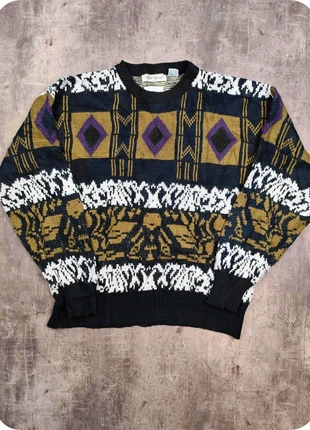 pull ethnique a motif losange violet marron M made in korea vintage, marke: Vintage Dressing, zustand: Sehr gut, größe: M, 13,00 €, 14,35 € inklusive Vinted-Käuferschutz