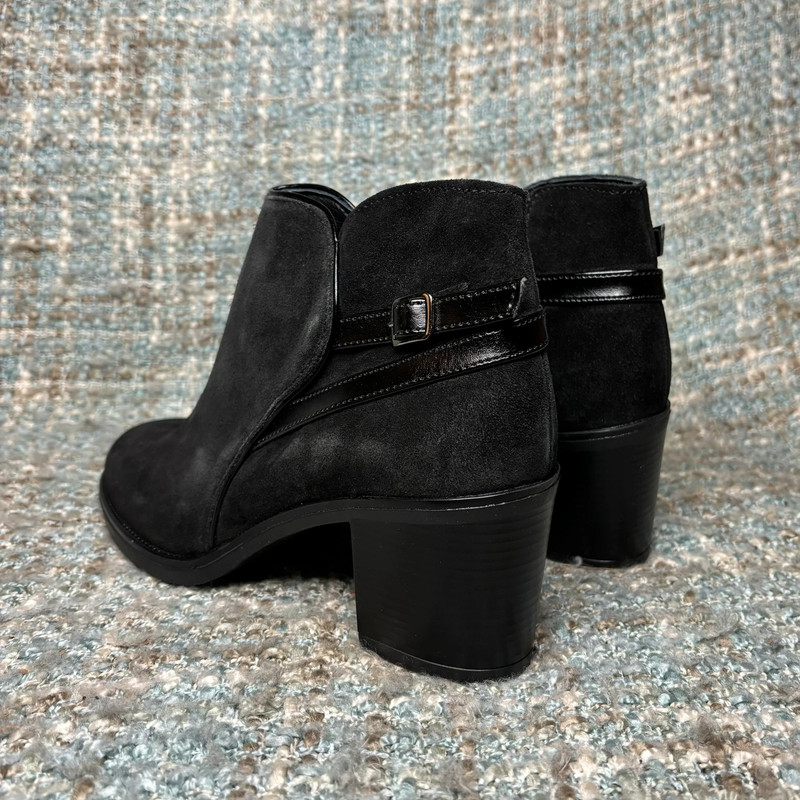 Cordani Beverly Heeled Ankle Booties in Black Suede 4