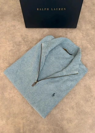 half Zip  Ralph Lauren bleu clair logo bleu marine homme taille L old money, marque: Ralph Lauren, état: Très bon état, taille: L, 50,00 €, 53,20 € Protection acheteurs incluse