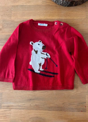 Pull Bout’chou rouge, brand: Bout'chou, condizioni: Buone, taglia: 9-12 mesi / 74 cm, €5.00, €5.95 include la Protezione acquisti
