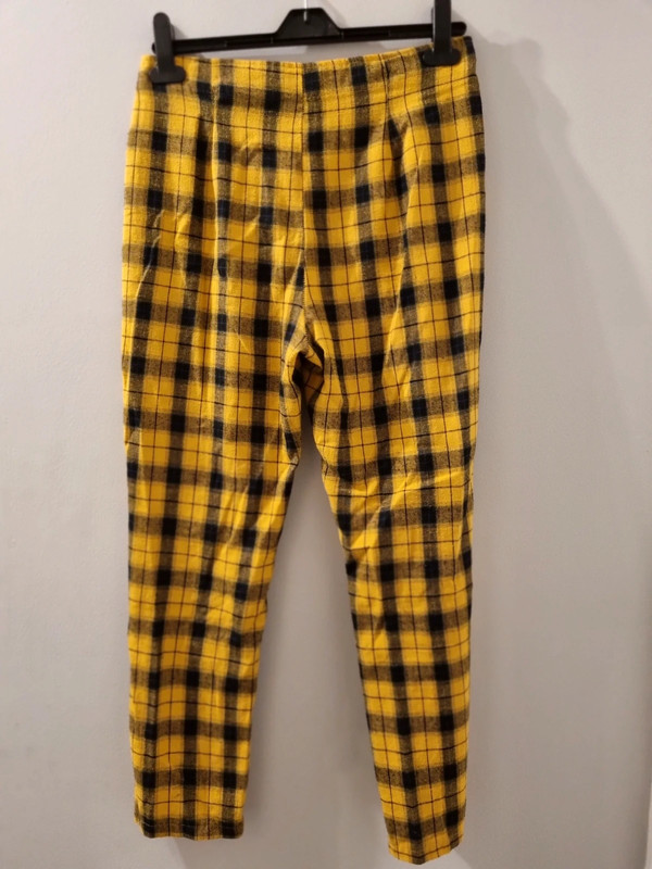 Black and hot sale yellow checkered trousers