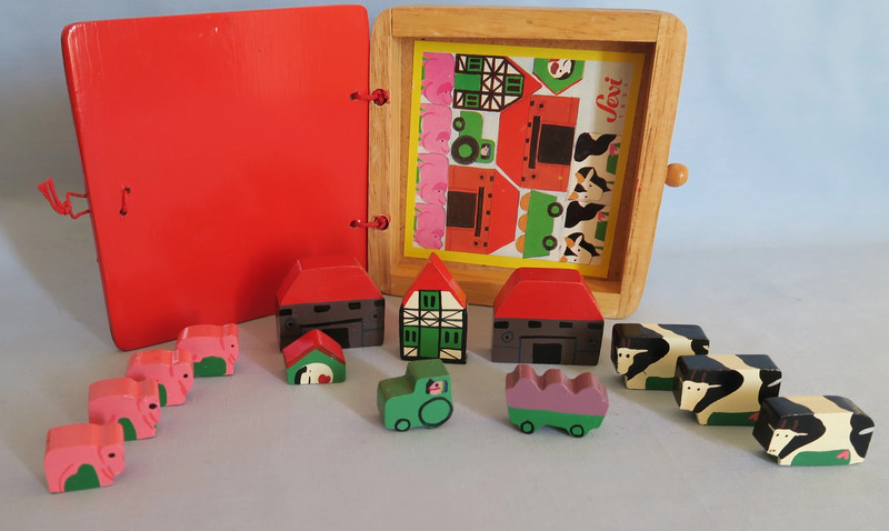 Vintage Sevi Educational Toy Farm Set