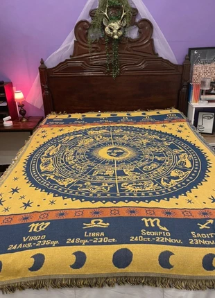 zodiac throw blanket vintage style y2k decor, marca: Zodiac, estado: Novo com etiquetas, tamanho: Outro, €33.90, €36.30 inclui Proteção do Comprador