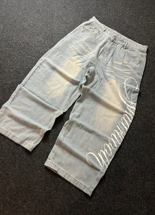 Jean baggy bleu délavé avec broderie blanche Taille L Style Streetwear Y2K Vintage Hip-hop, marque: y2k, état: Très bon état, taille: M, 39,99 €, 42,69 € Protection acheteurs incluse