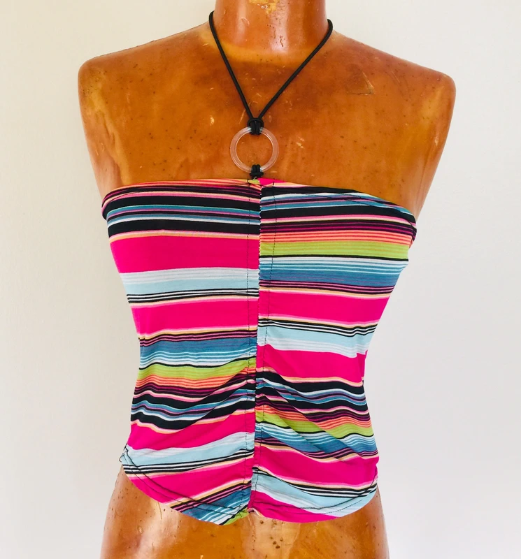 Petit top dos nu multicolore vintage