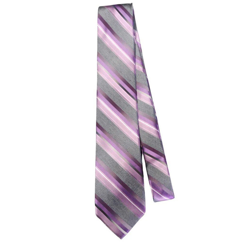 Nwot Van Heusen Purple And Grey Stripe Tie 1